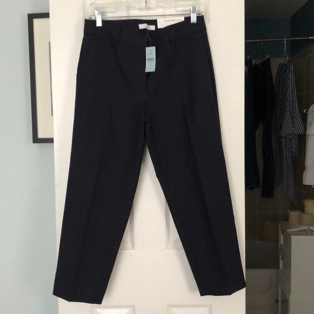 Loft Riviera Slim Pants 6P Navy Blue